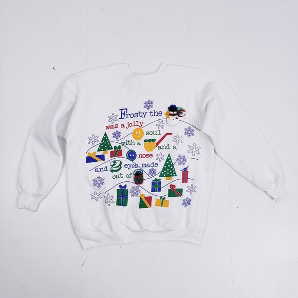Vtg 90s Frosty the Snowman Crewneck Sweatshirt Christmas Sweater - Picture 1 of 12
